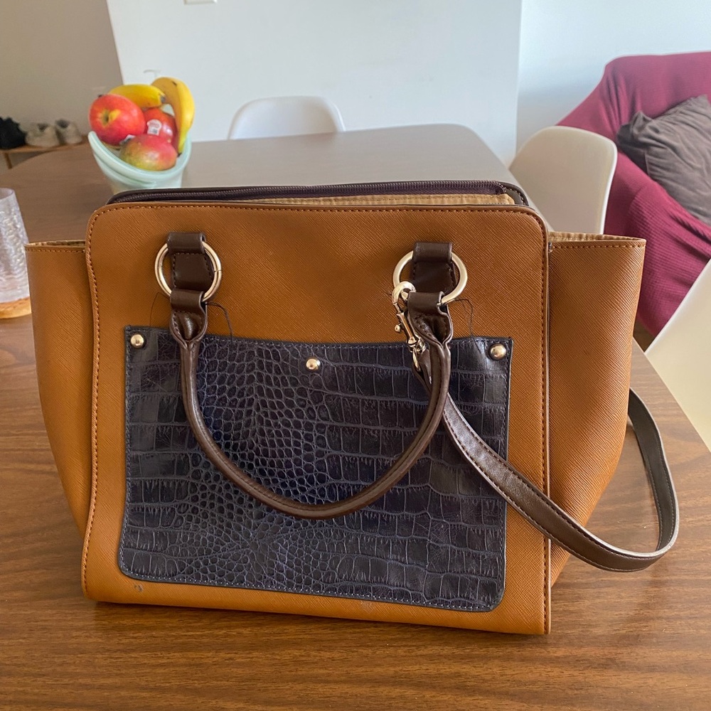 Brown and Black Tote Bag